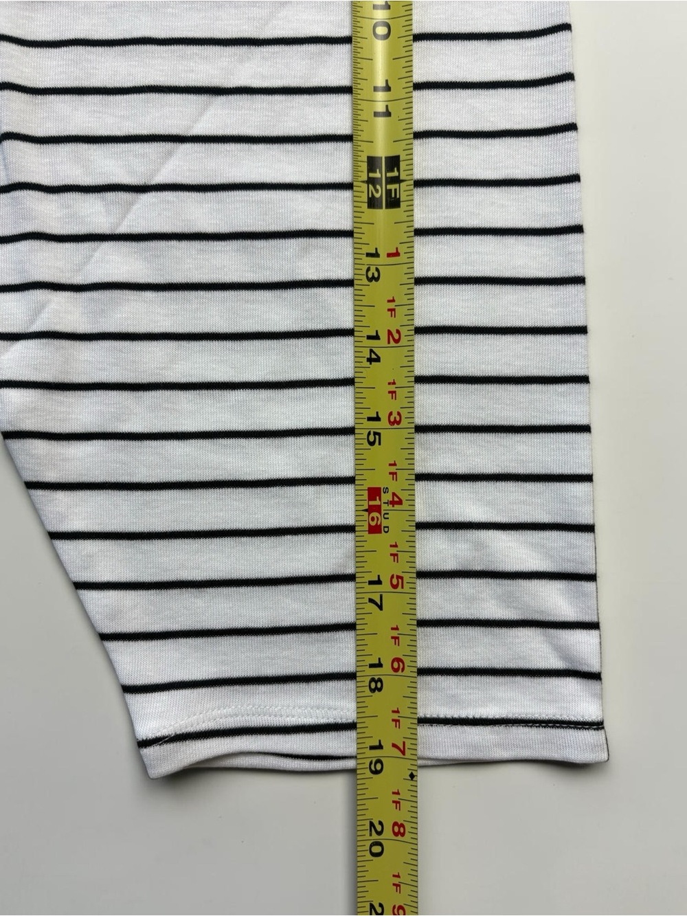 NWT J Jill Pima Cotton 3/4 Sleeve V-Neck Striped Tee Top White Midnight Blue 4X - Picture 5 of 9
